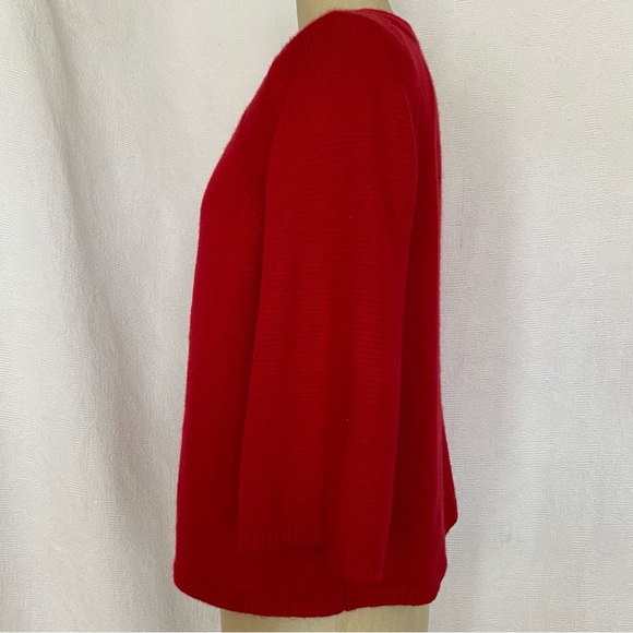 Jones New York 2 ply red cashmere cardigan. - Picture 2 of 5